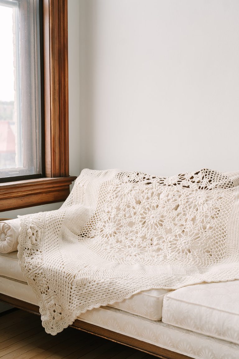 Blossom Medallion Afghan