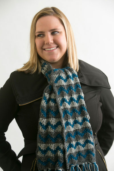 This beautiful pattern for an Icy Blue Scarf uses the triple crochet stitch.