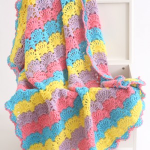 Fiesta Crochet Shell Stitch Afghan