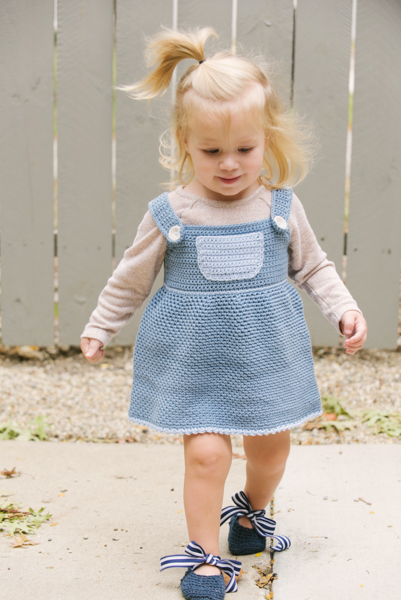 Frosted Bluebell Cloche Hat & Overall Dress Set - I Like Crochet