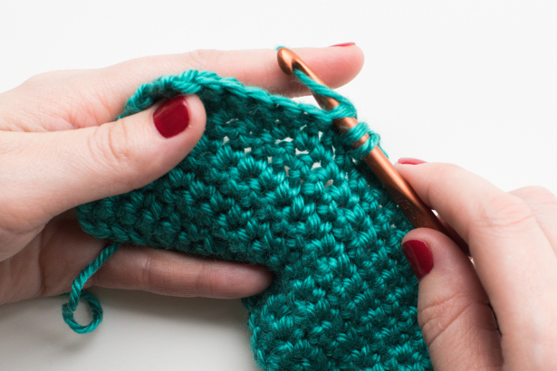 Yarn over, insert hook into next stitch. 