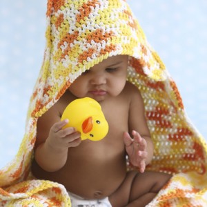 Hooded Baby Towel and Crochet Washcloth Pattern Set