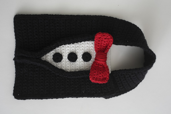 Pretty Spiffy Tuxedo Crochet Baby Bib 1