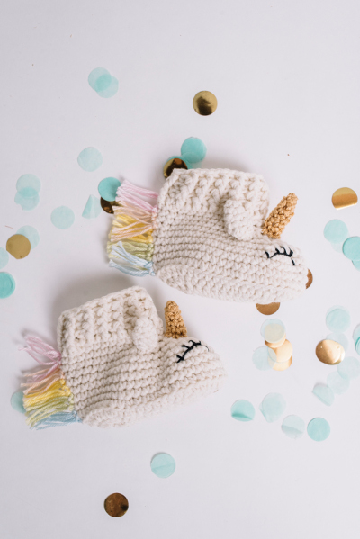 Sleepy Unicorn Baby Booties - I Like 