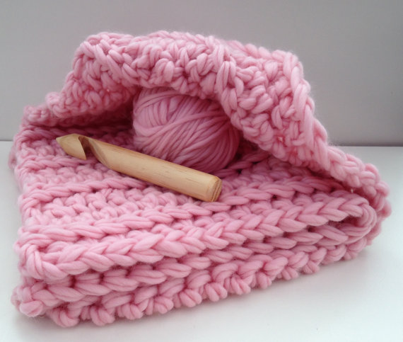 CROCHET BLANKET KIT Baby Shawl Easy Beginners Crocheting kit WOOL