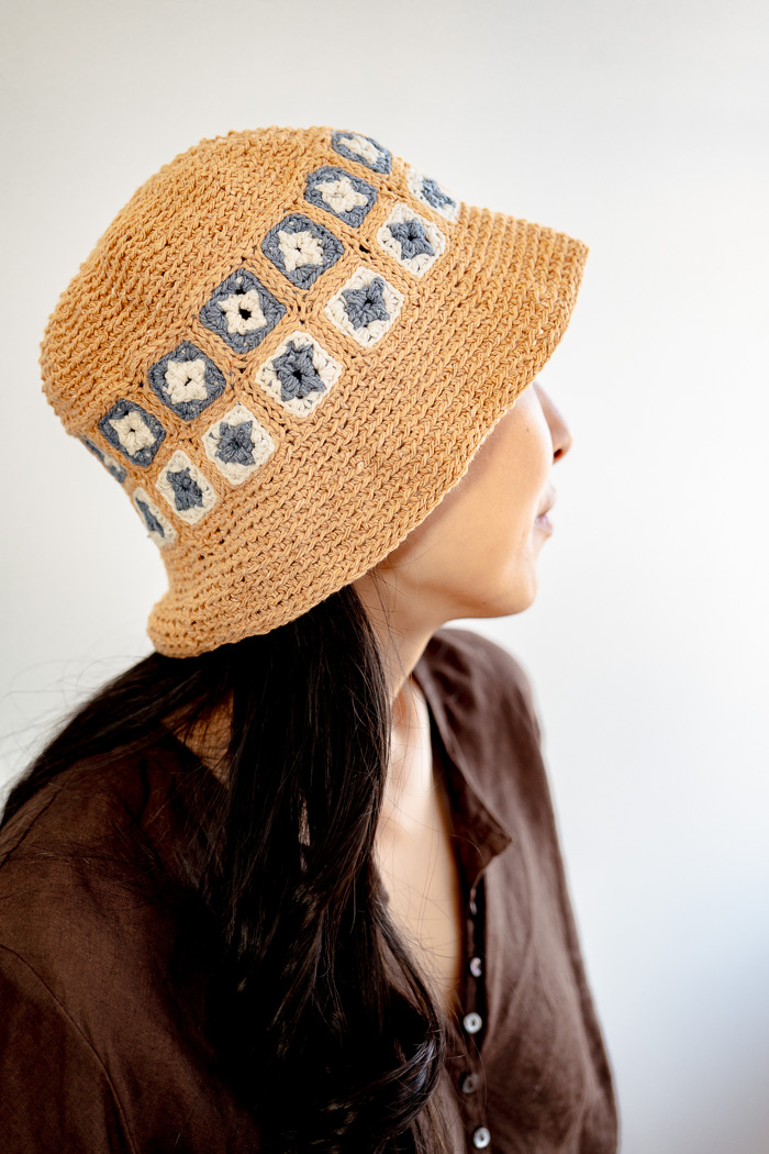 Sustainable Squares Bucket Hat - I Like Crochet