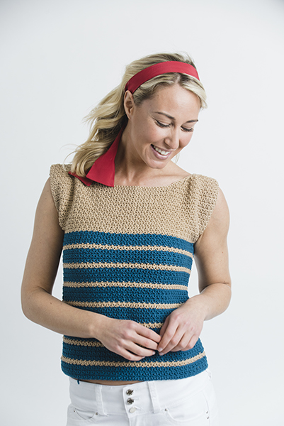 Vivid Coral Reef Top - Seaworthy Version - I Like Crochet