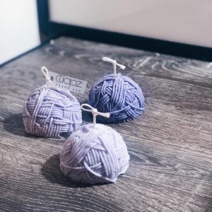 Lavender Yarn Ball Candles